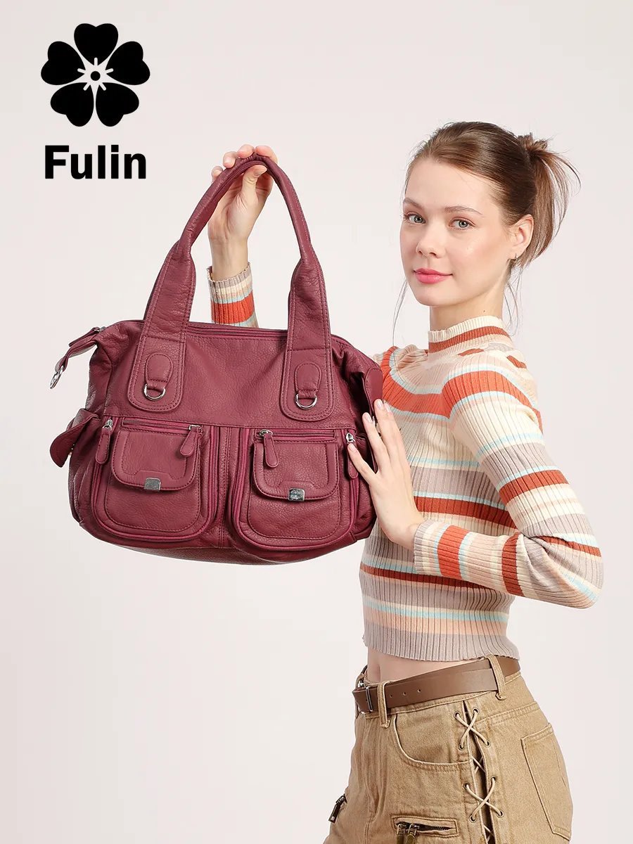 Сумка шоппер Fuling экокожа красный купить,NaN