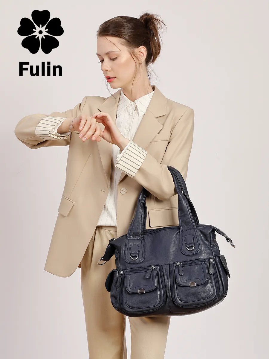 Сумка шоппер Fuling экокожа синий купить,NaN