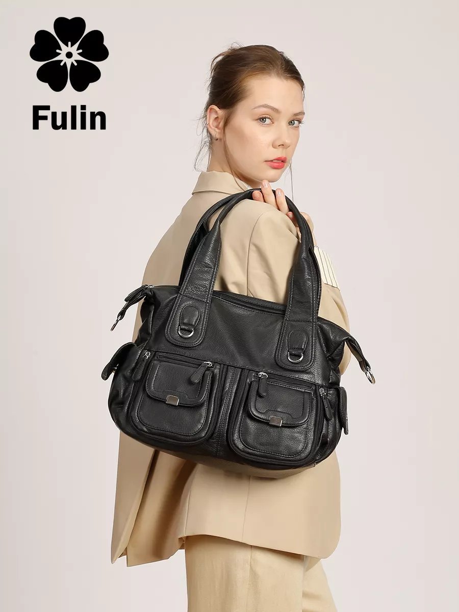 Сумка шоппер Fuling экокожа черный купить,NaN