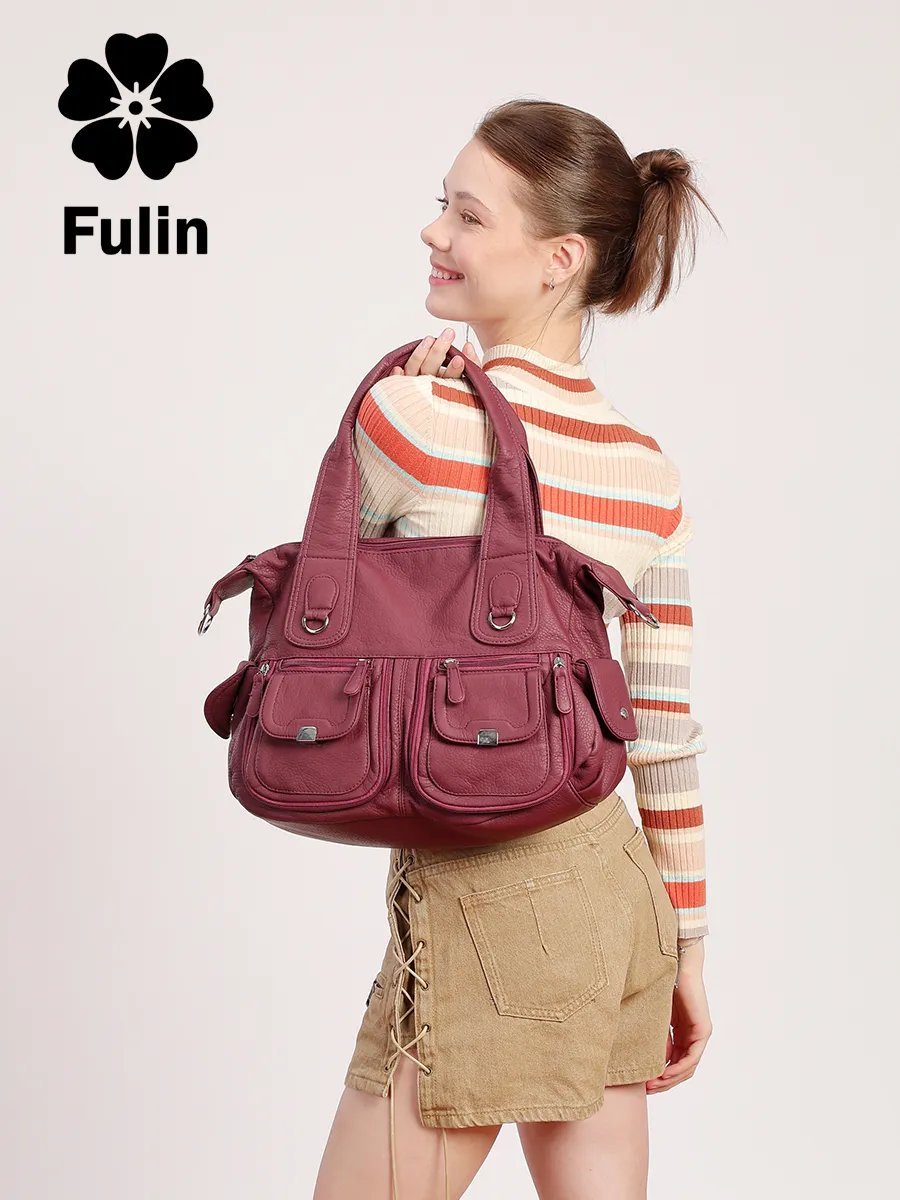 Сумка шоппер Fuling экокожа красный купить,NaN