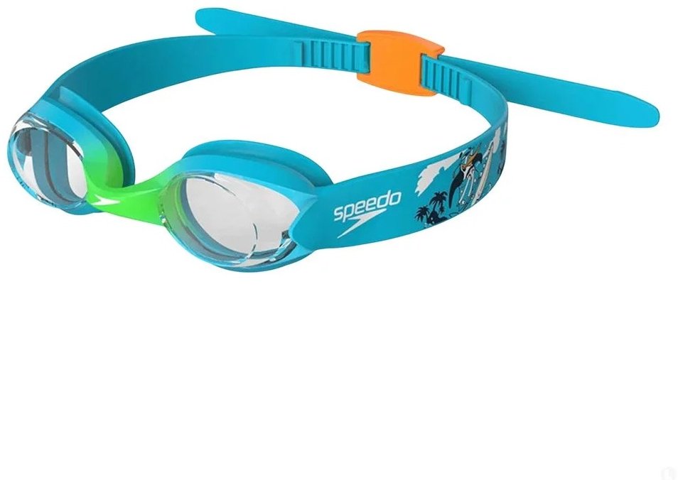Очки Speedo 8-1211514638 для детей голубой, прозрачный, оранжевый, зеленый