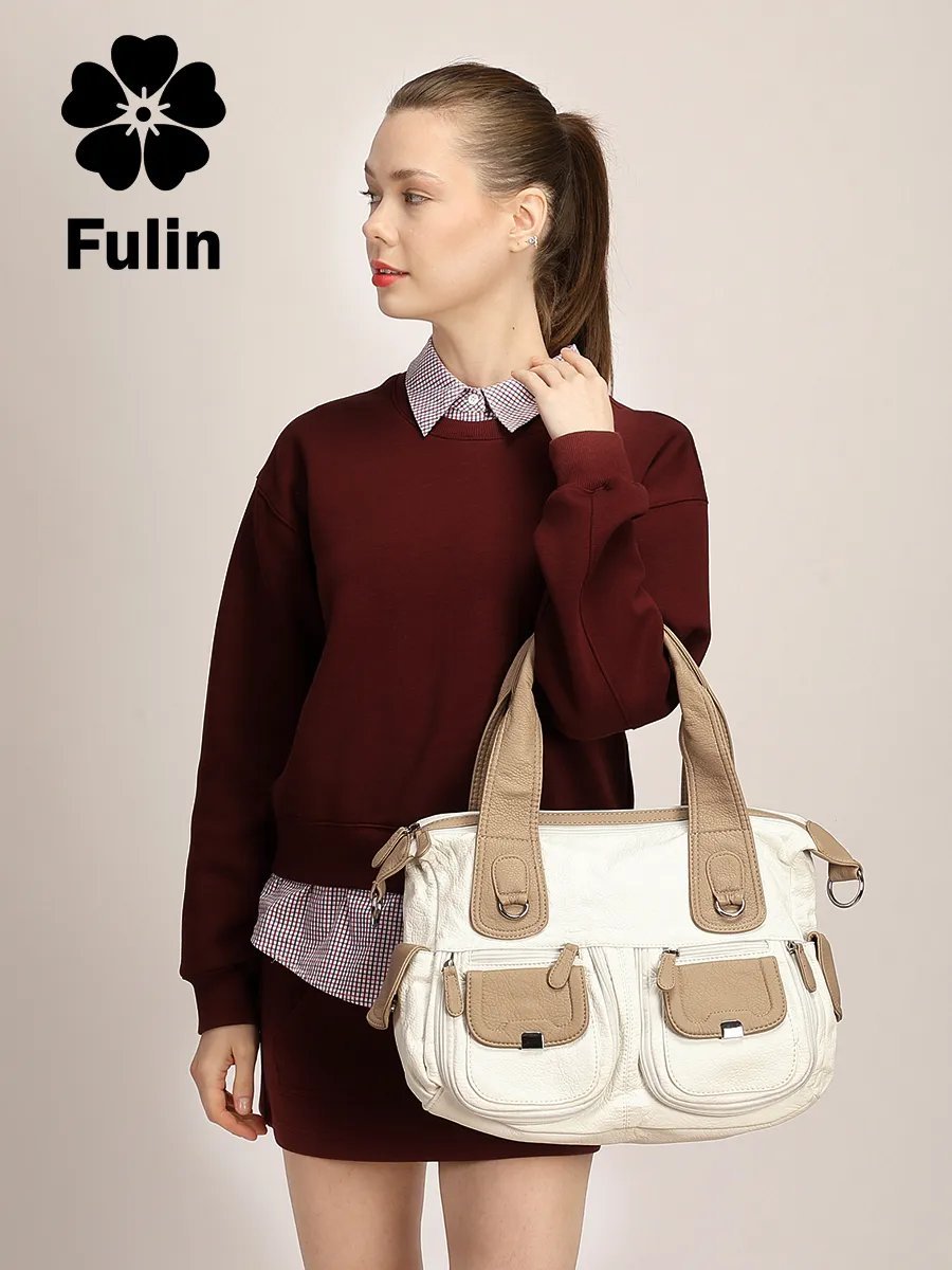 Сумка шоппер Fuling экокожа белый купить,NaN