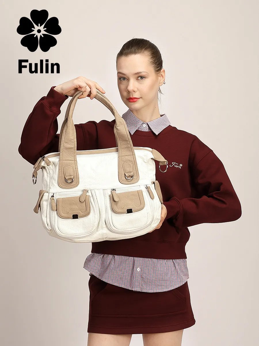 Сумка шоппер Fuling экокожа белый купить,NaN