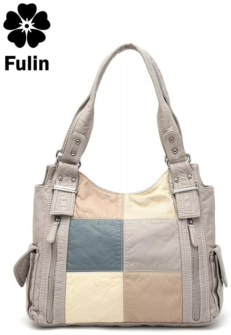 Сумка багет FULIN экокожа серый купить,NaN