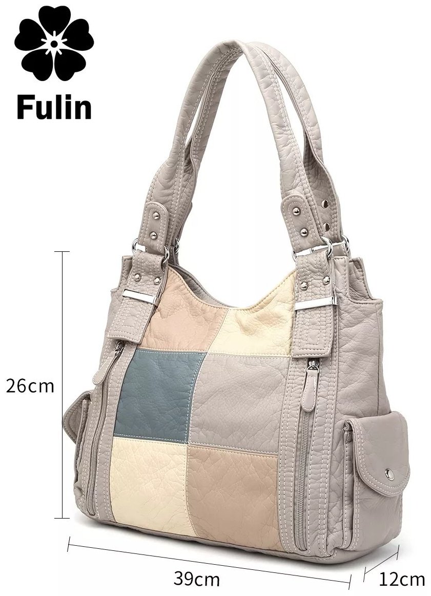 Сумка багет FULIN экокожа серый купить,NaN