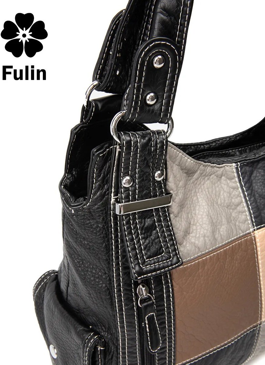 Сумка багет FULIN экокожа черный купить,NaN
