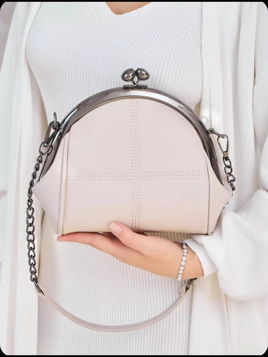 Сумка багет Rare accessories натуральная кожа бежевый купить,NaN