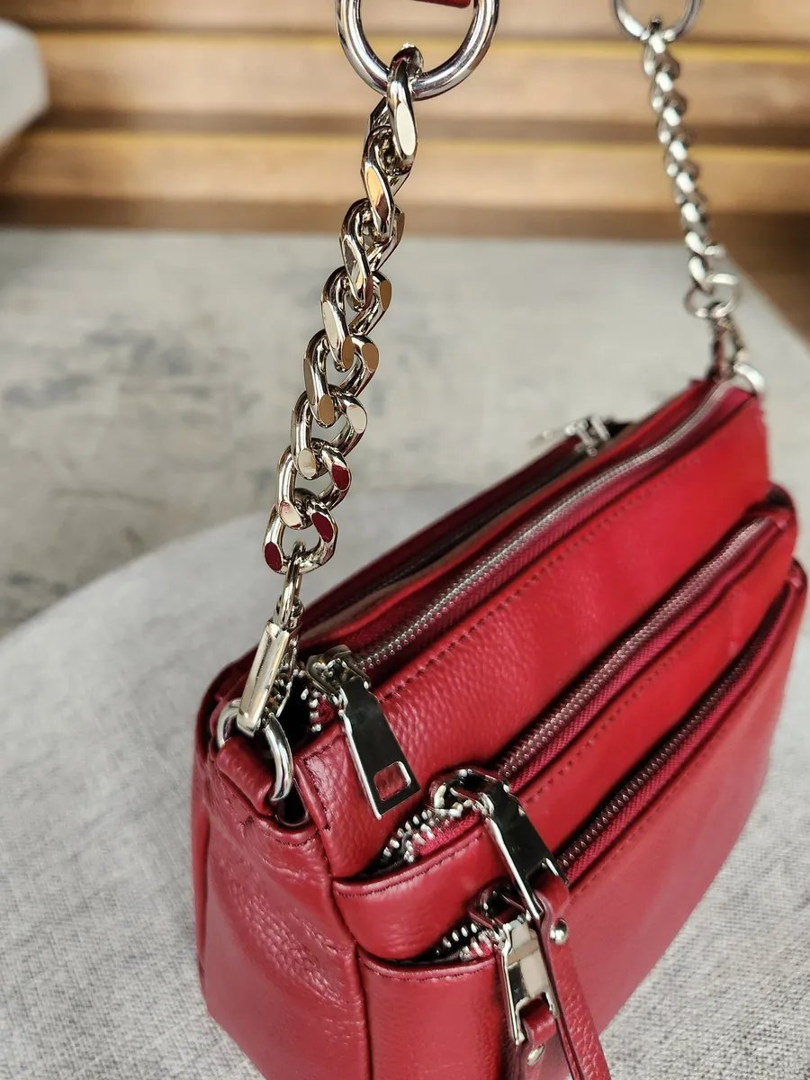 Сумка кросс-боди FEELBAGS натуральная кожа красный купить,NaN