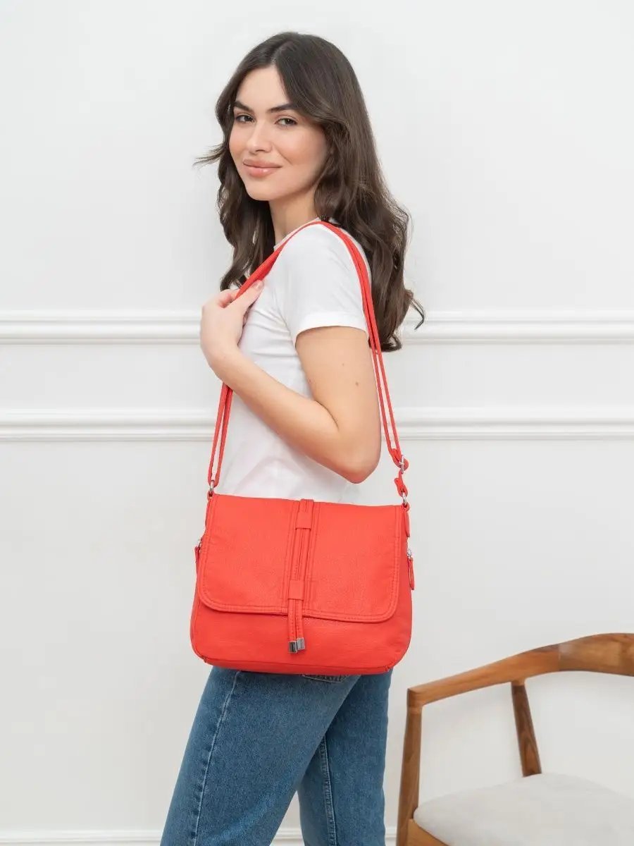 Мини-сумка MONBAG экокожа красный купить,NaN