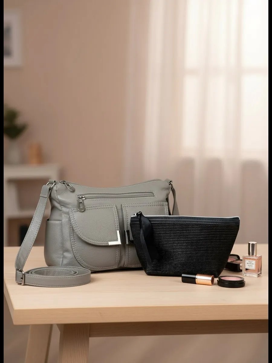 Сумка багет TrendCase экокожа серый купить,NaN