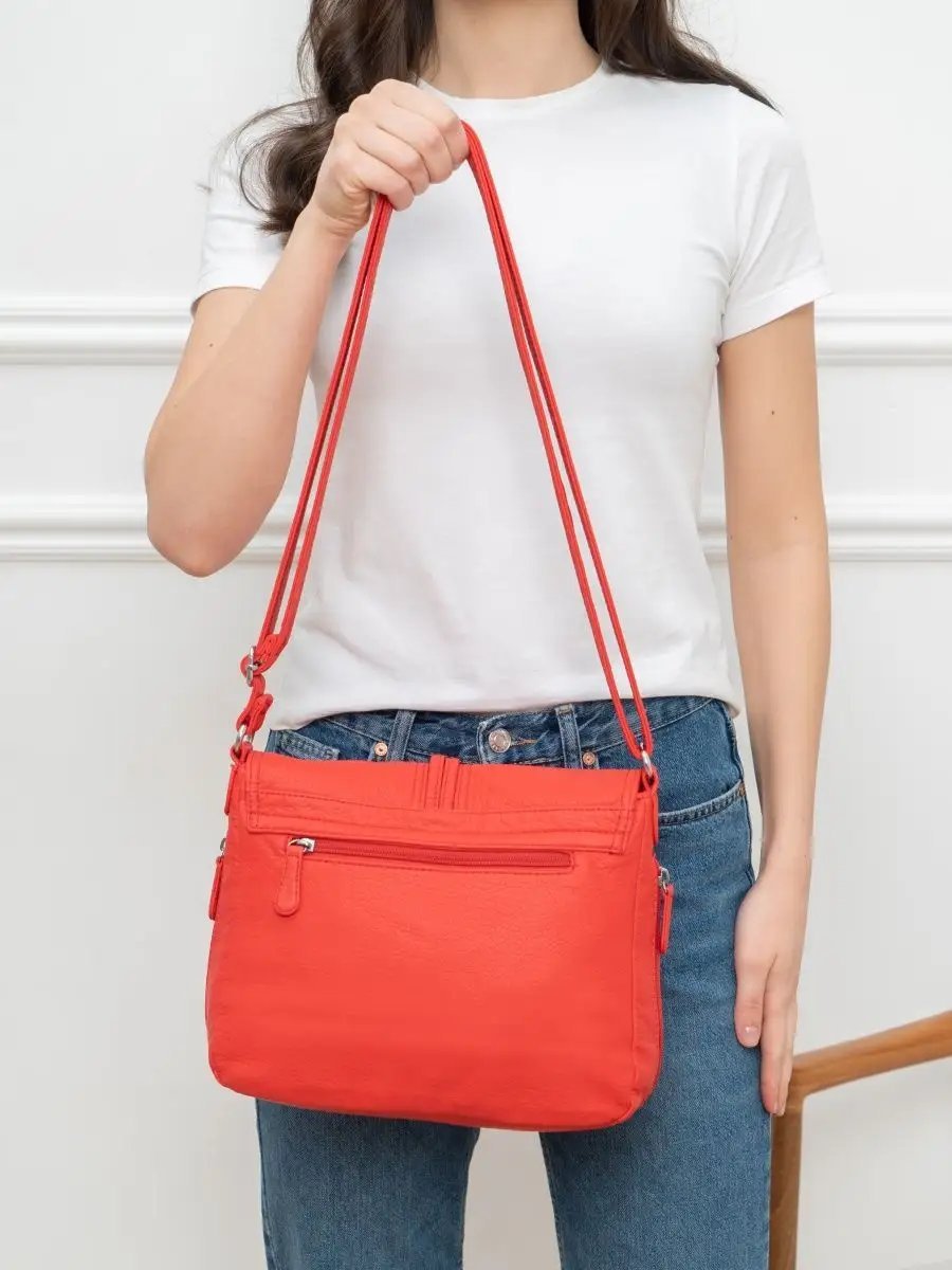 Мини-сумка MONBAG экокожа красный купить,NaN