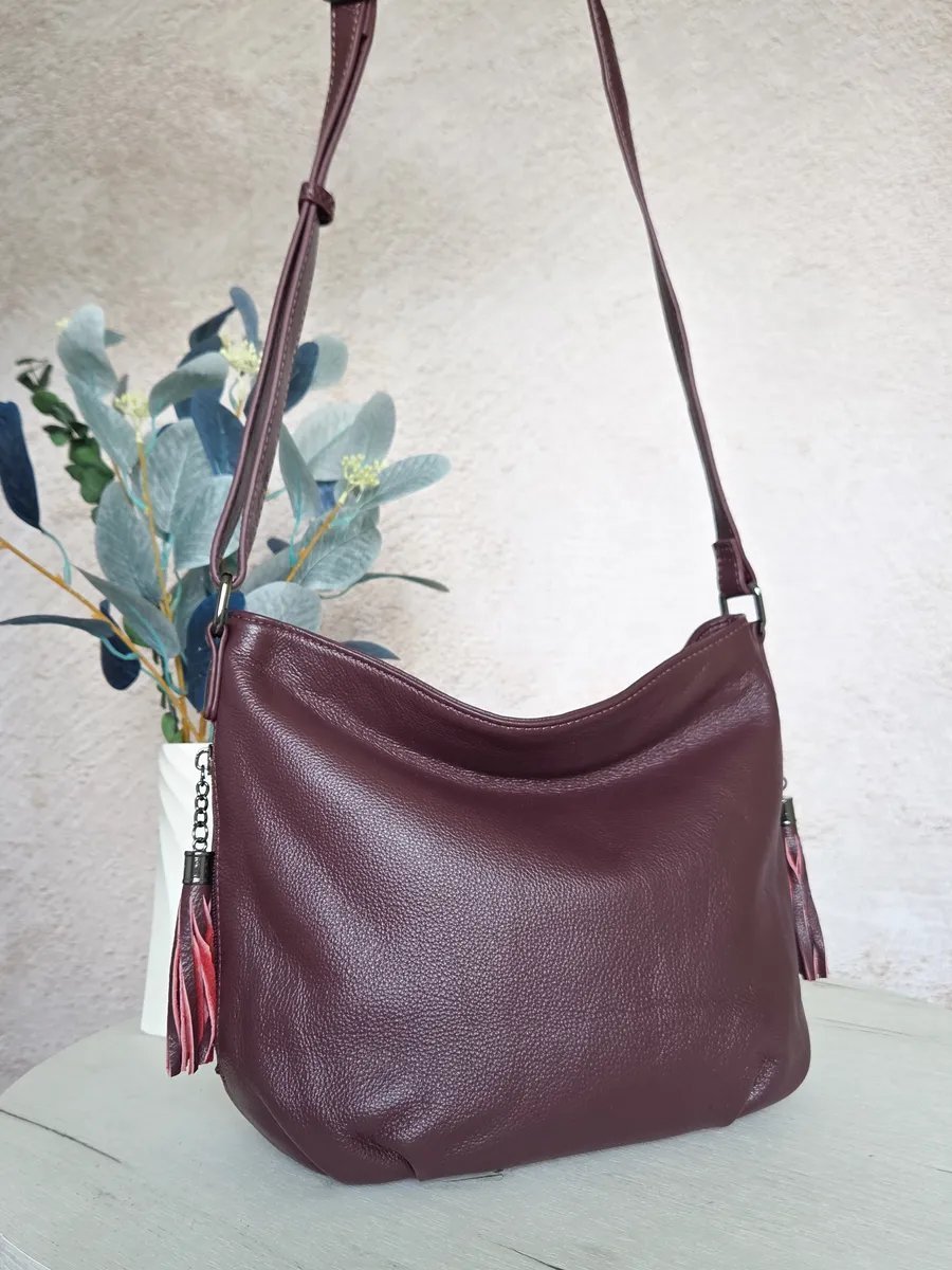 Сумка кросс-боди FEELBAGS натуральная кожа красный купить,NaN