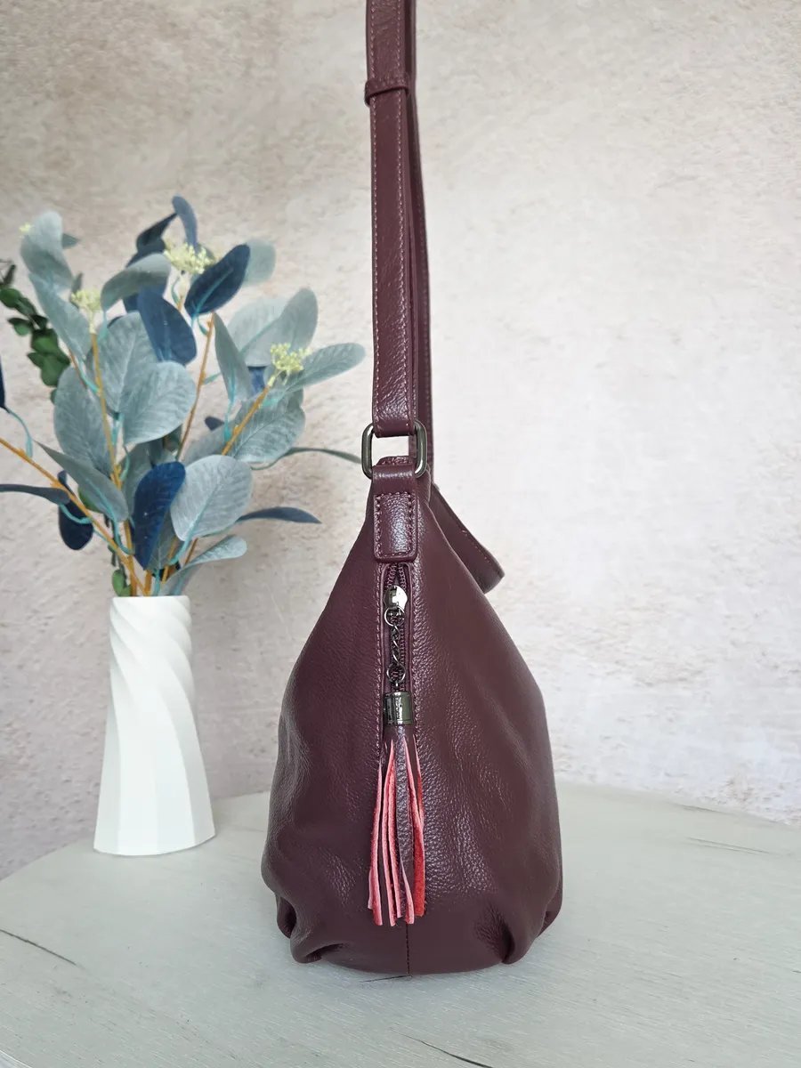 Сумка кросс-боди FEELBAGS натуральная кожа красный купить,NaN