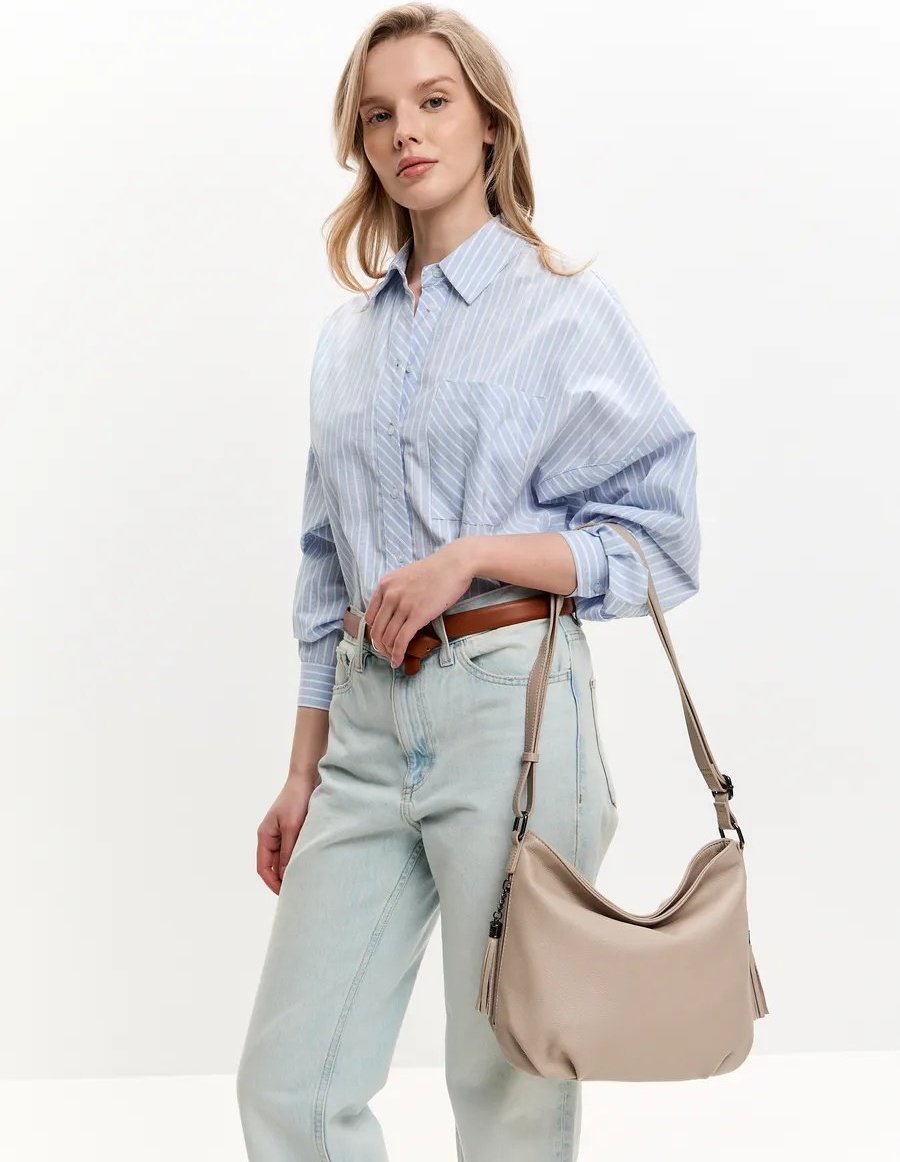 Сумка кросс-боди FEELBAGS натуральная кожа бежевый купить,NaN