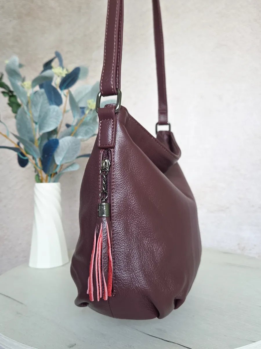 Сумка кросс-боди FEELBAGS натуральная кожа красный купить,NaN