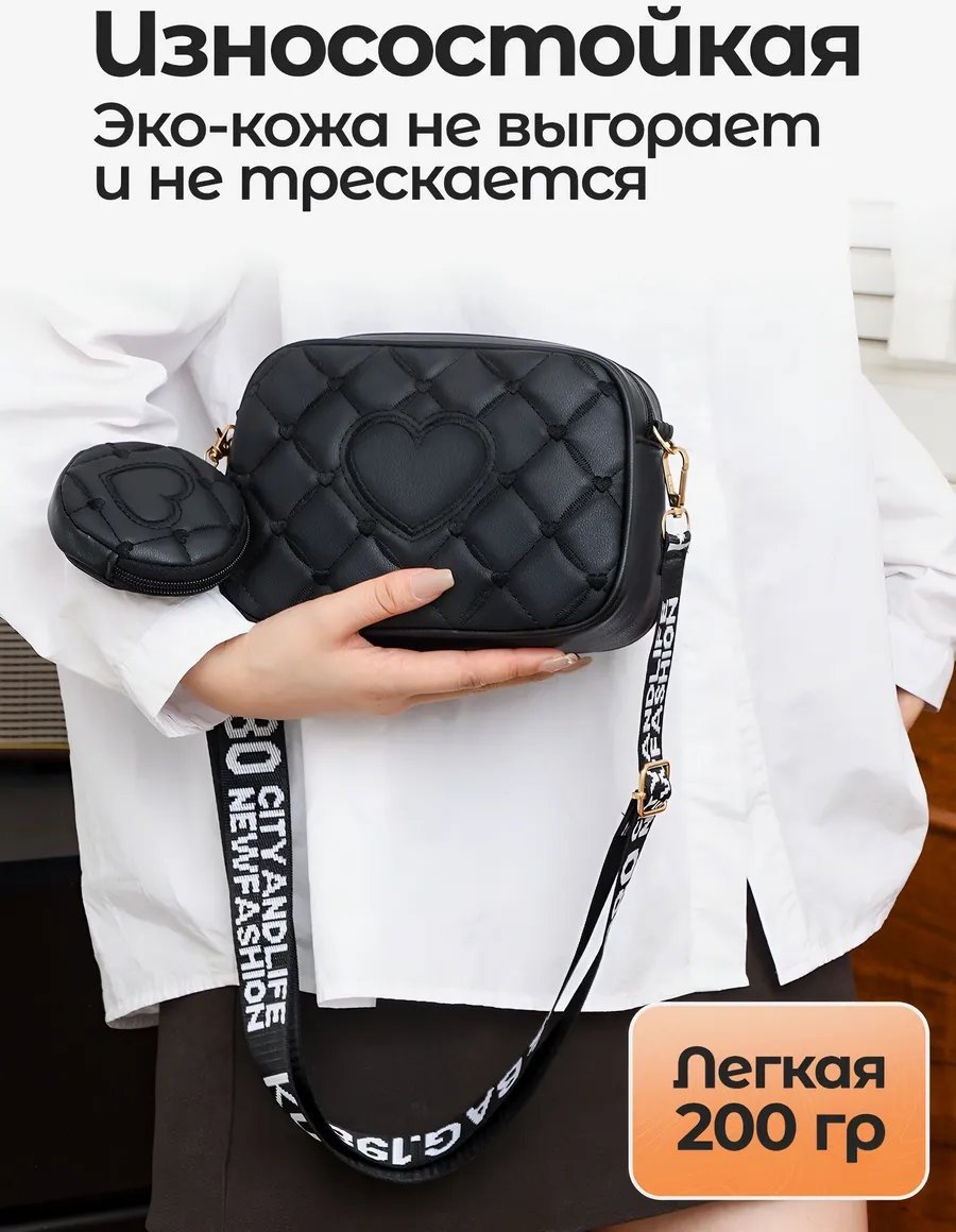 Сумка кросс-боди AleksoV экокожа черный купить,NaN