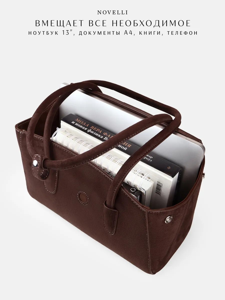 Сумка тоут Novelli полиэстер коричневый купить,NaN