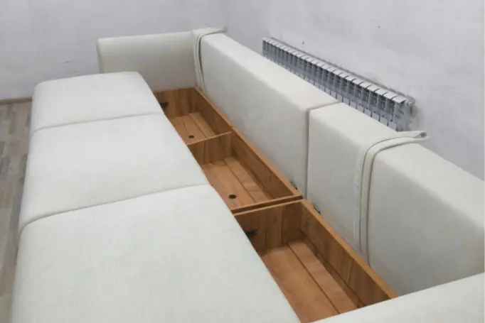 Диван Дюна, 350х145 см, обивка ткань, белый купить,NaN
