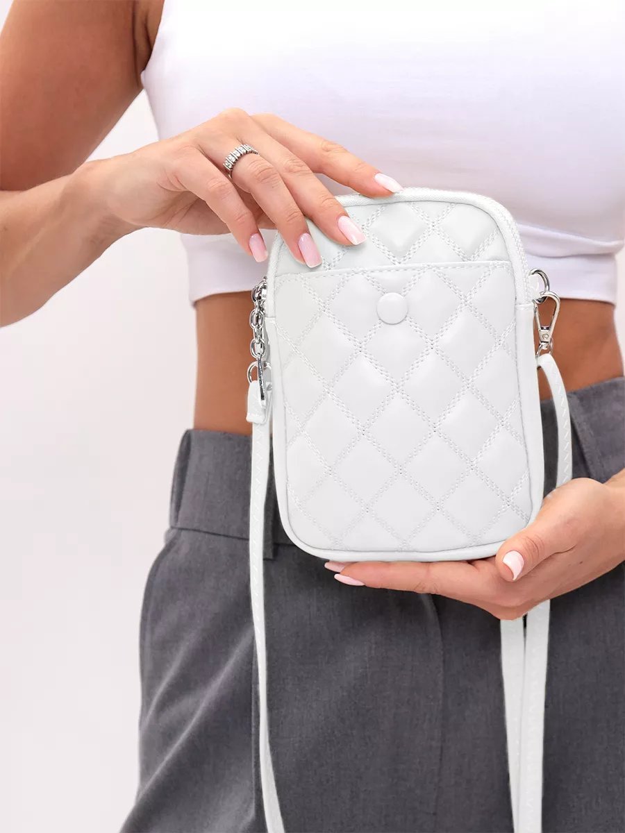 Сумка кросс-боди Little Wallet экокожа белый купить,NaN
