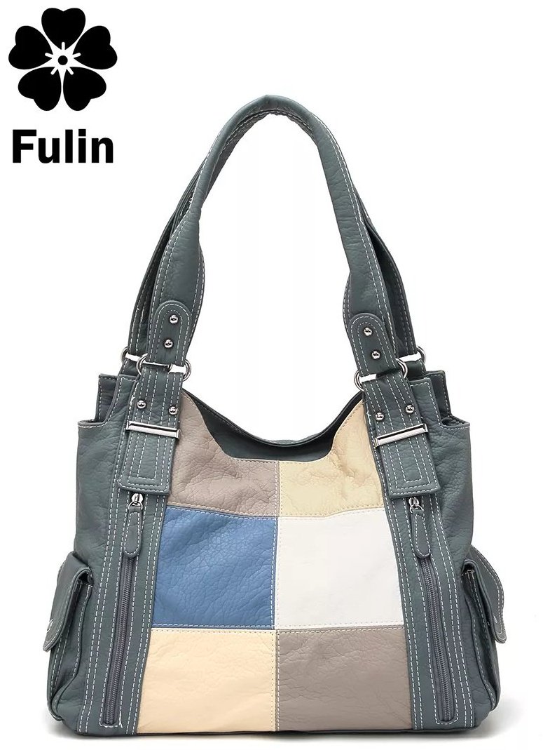 Сумка багет FULIN экокожа синий купить,NaN