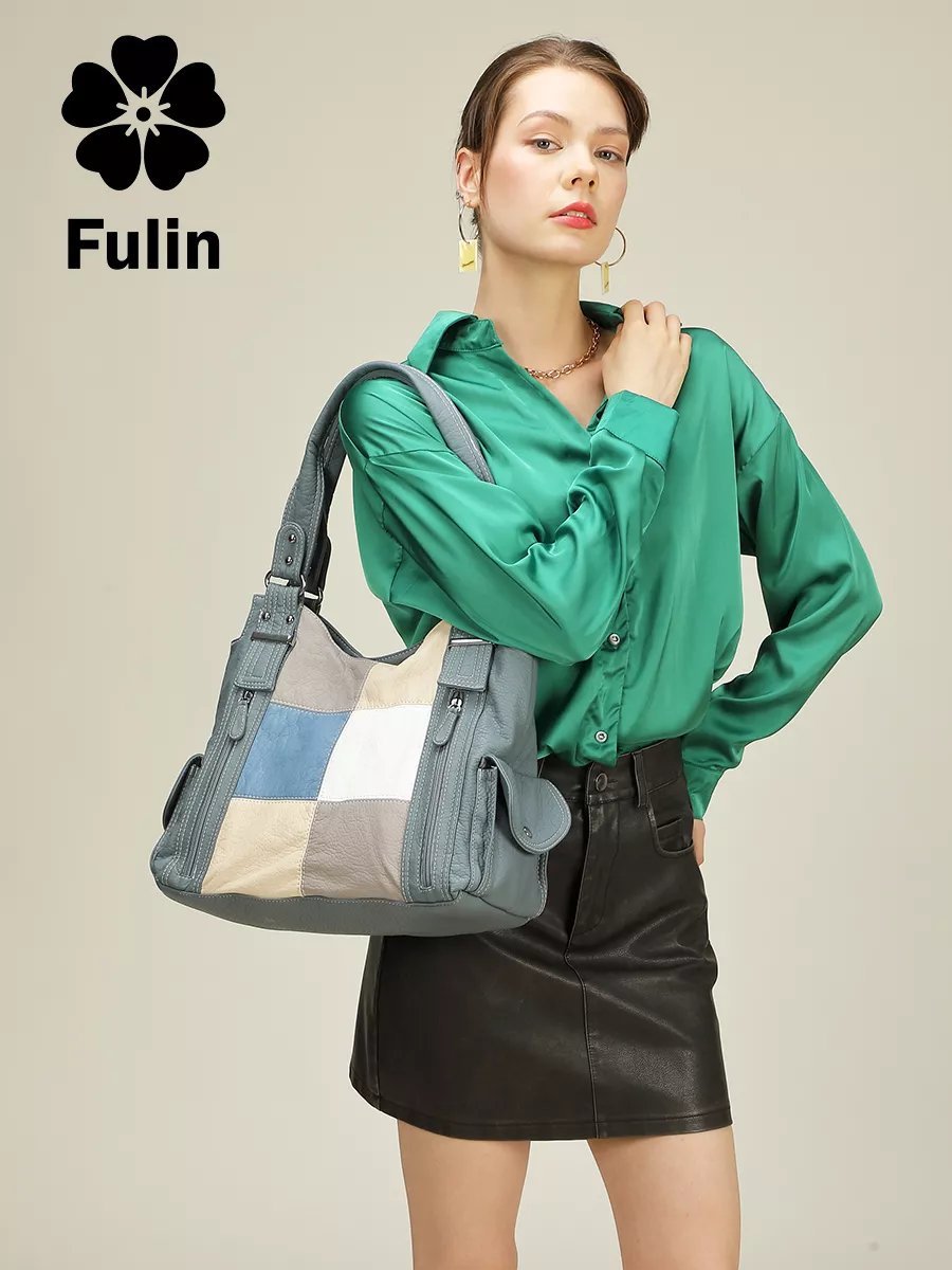 Сумка багет FULIN экокожа синий купить,NaN