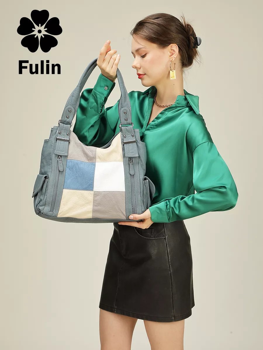 Сумка багет FULIN экокожа синий купить,NaN