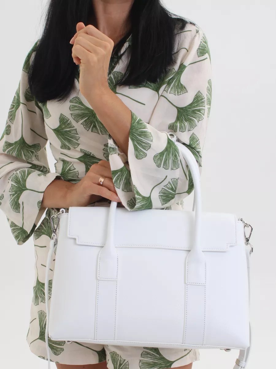 Сумка тоут FoxesBag натуральная кожа белый купить,NaN