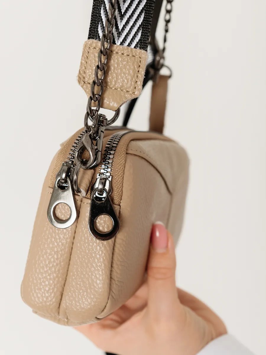 Сумка кросс-боди TUA accessories натуральная кожа бежевый купить,NaN