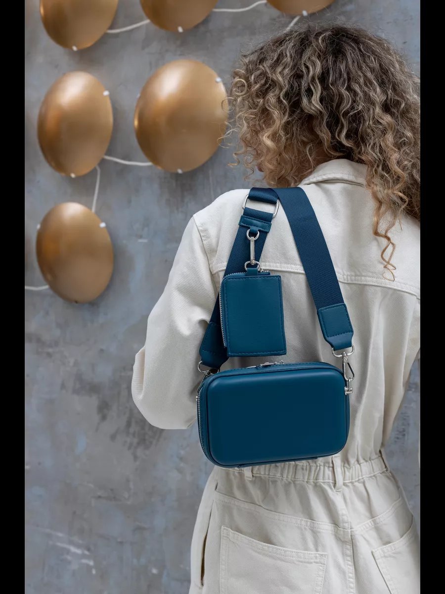 Сумка кросс-боди Rare accessories натуральная кожа синий купить,NaN