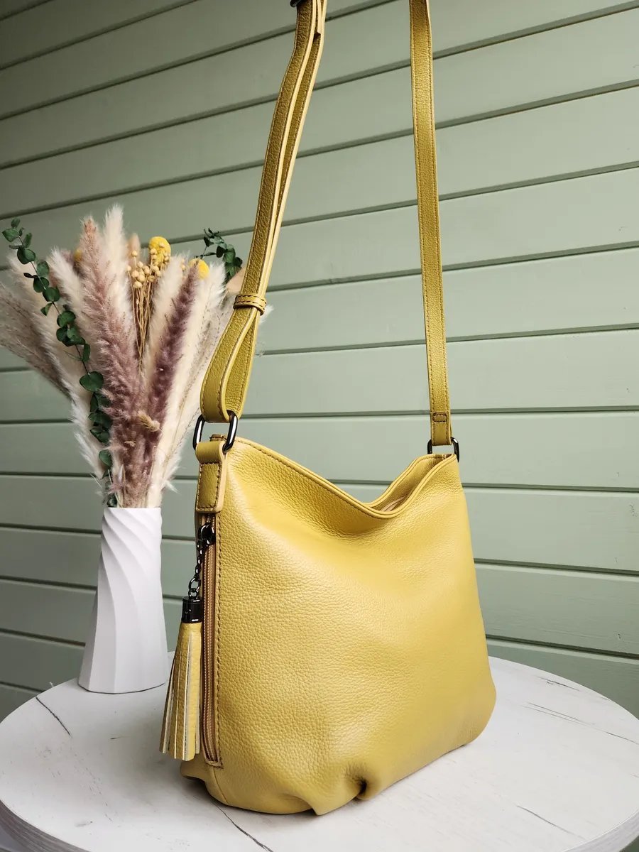 Сумка кросс-боди FEELBAGS натуральная кожа желтый купить,NaN