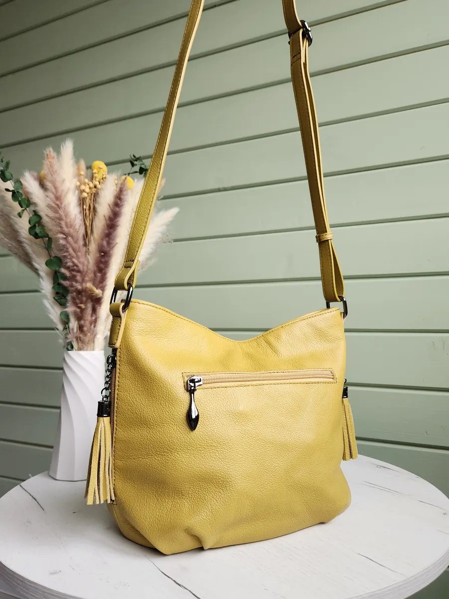 Сумка кросс-боди FEELBAGS натуральная кожа желтый купить,NaN