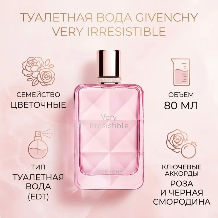 GIVENCHY Very Irresistible туалетная вода EDT 80 мл, для женщин купить,102200