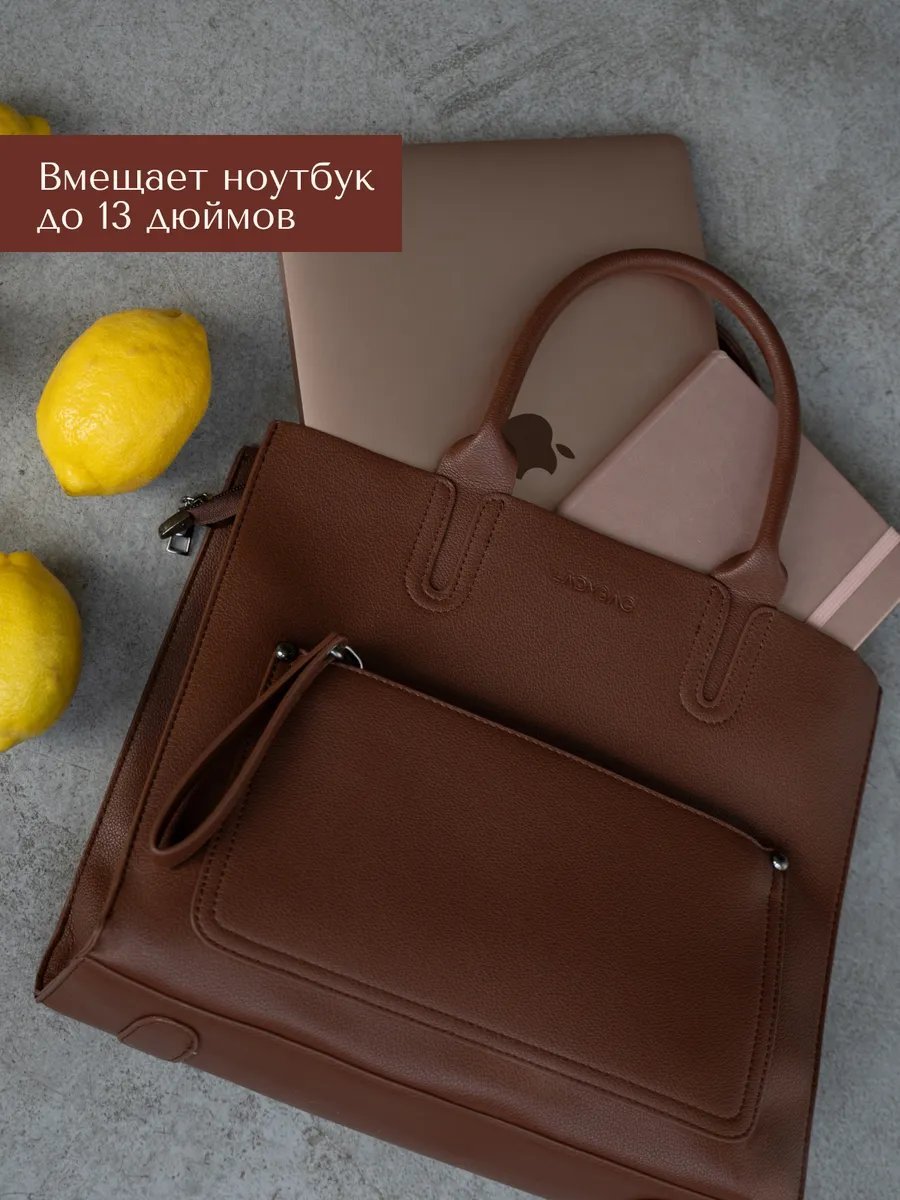 Сумка тоут LADYBAG экокожа коричневый купить,NaN