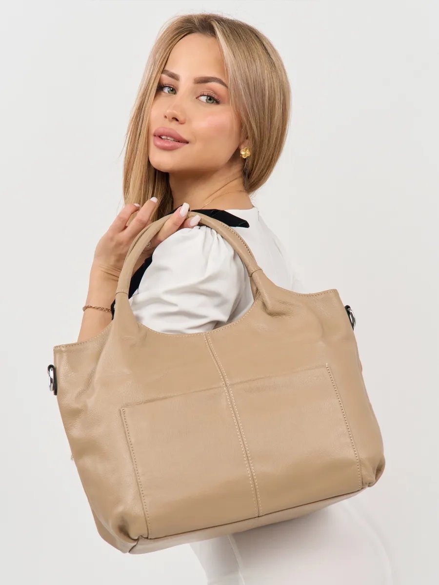 Сумка шоппер A&U BAGS натуральная кожа розовый купить,NaN