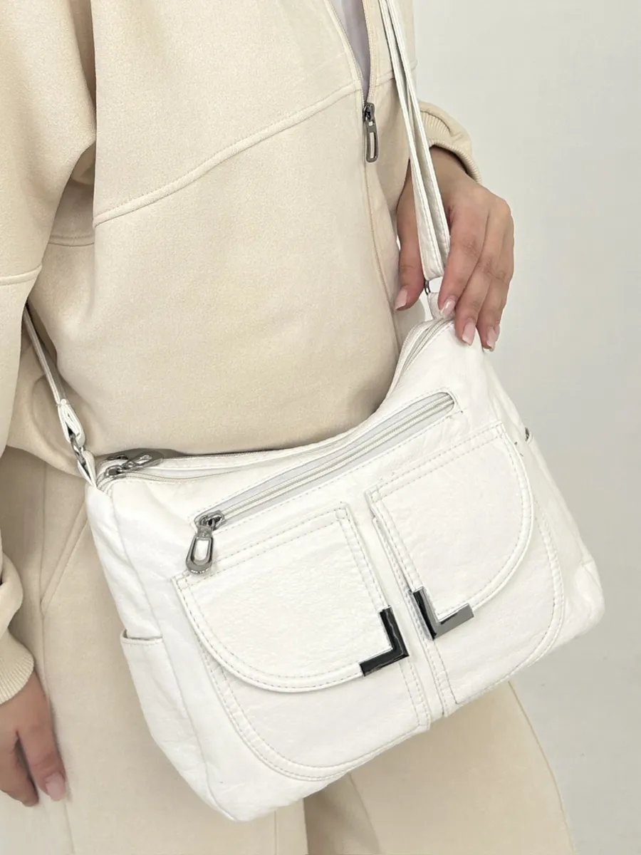 Сумка багет TrendCase экокожа белый купить,NaN