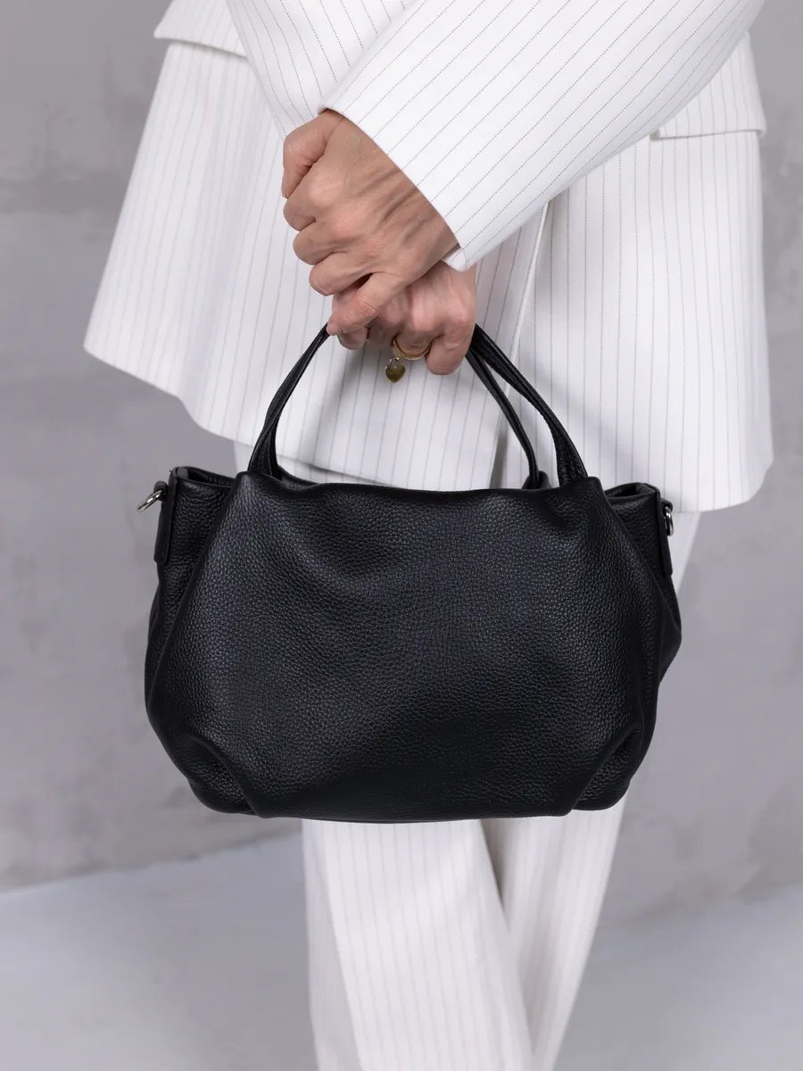 Сумка шоппер LIZA FILINNI Bags натуральная кожа черный купить,NaN