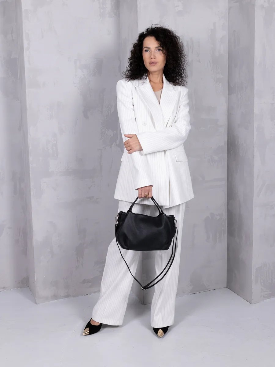 Сумка шоппер LIZA FILINNI Bags натуральная кожа черный купить,NaN