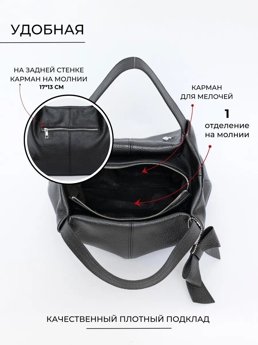 Сумка шоппер LIZA FILINNI Bags натуральная кожа черный купить,NaN