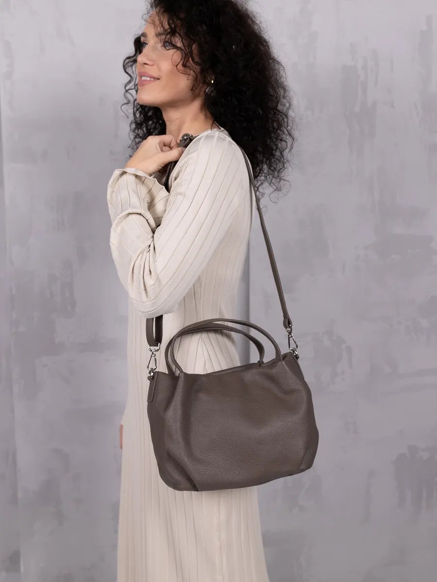 Сумка шоппер LIZA FILINNI Bags натуральная кожа коричневый купить,NaN