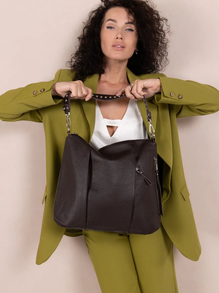 Сумка шоппер LIZA FILINNI Bags натуральная кожа коричневый купить,NaN