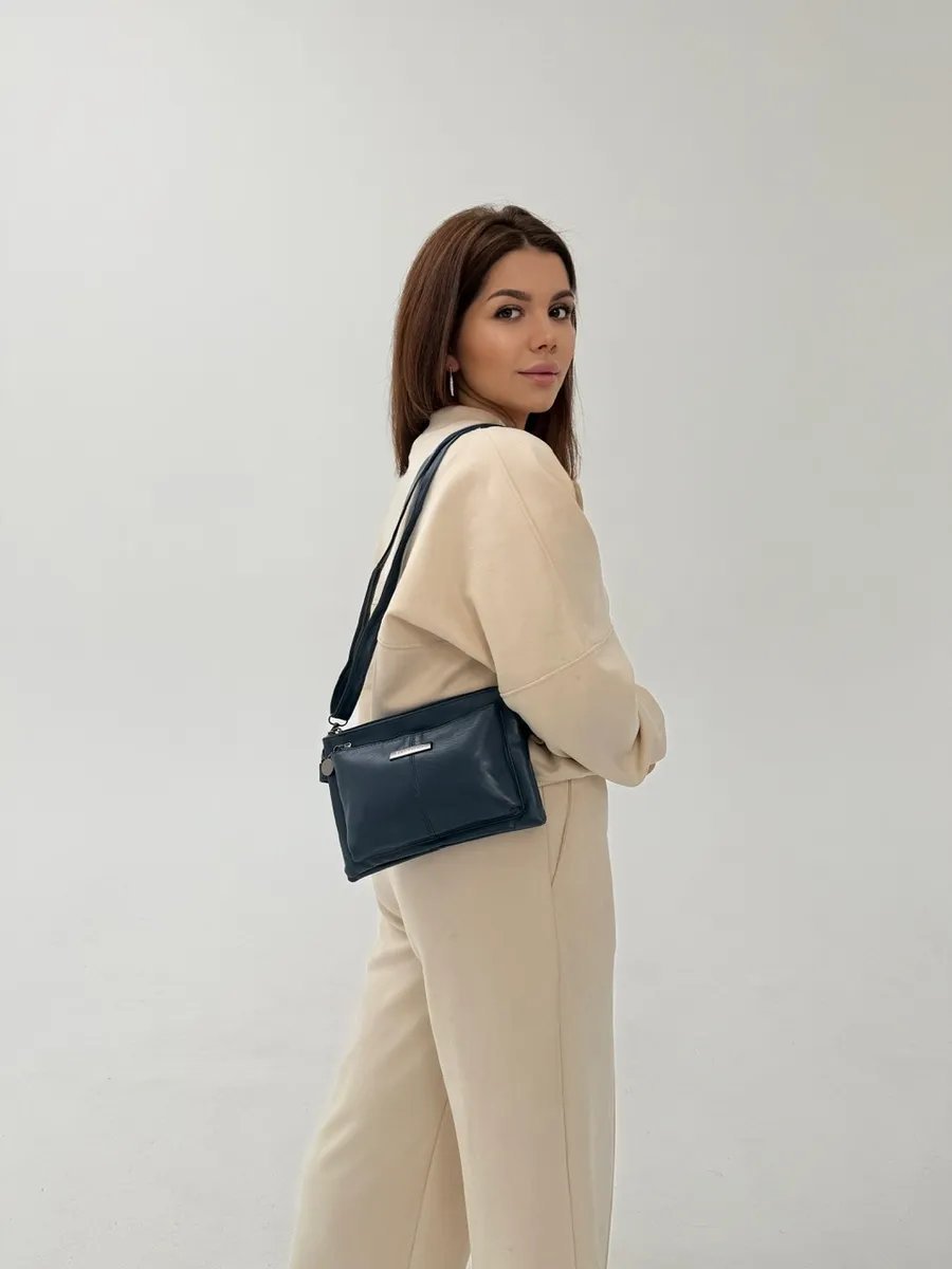 Сумка багет TrendCase экокожа синий купить,NaN