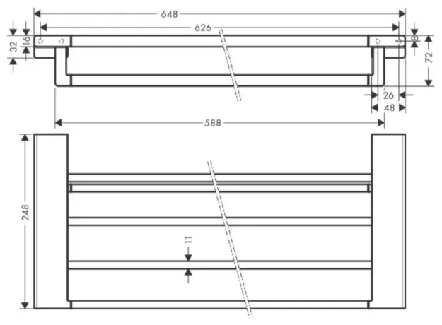 Hansgrohe полка AddStoris 41751140 1 шт, металл купить,NaN