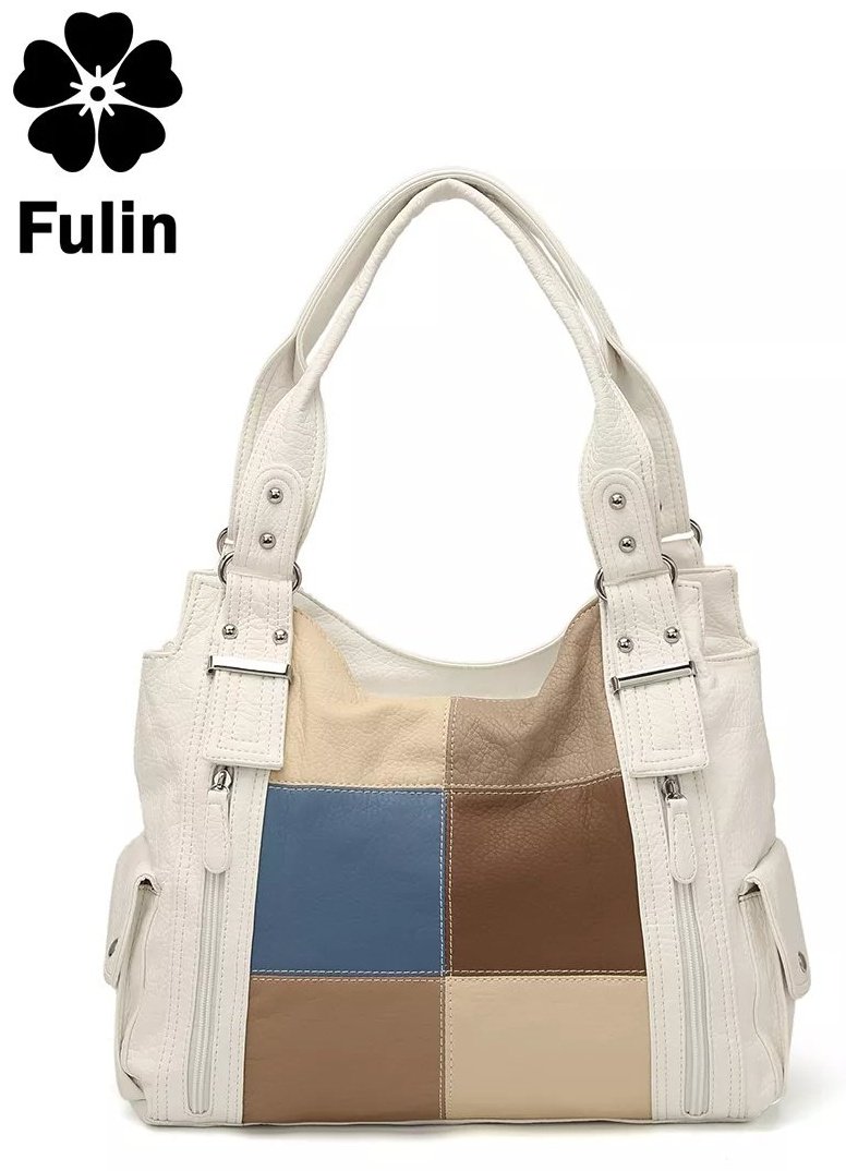Сумка багет FULIN экокожа белый купить,NaN