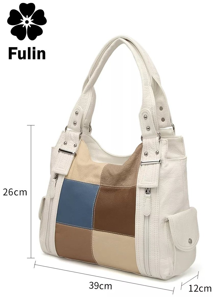 Сумка багет FULIN экокожа белый купить,NaN