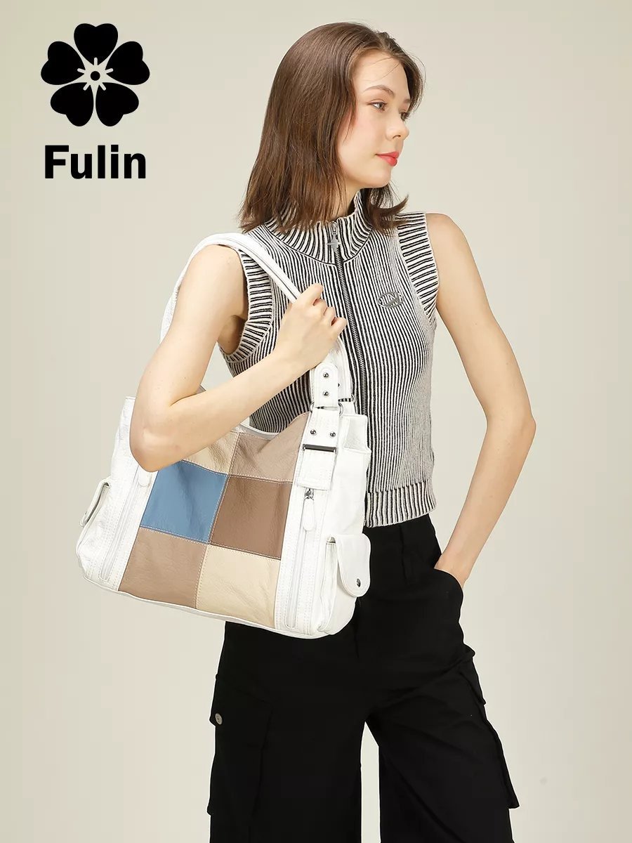 Сумка багет FULIN экокожа белый купить,NaN