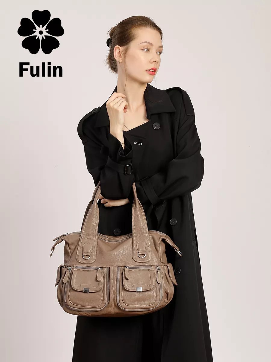 Сумка шоппер Fuling экокожа зеленый купить,NaN