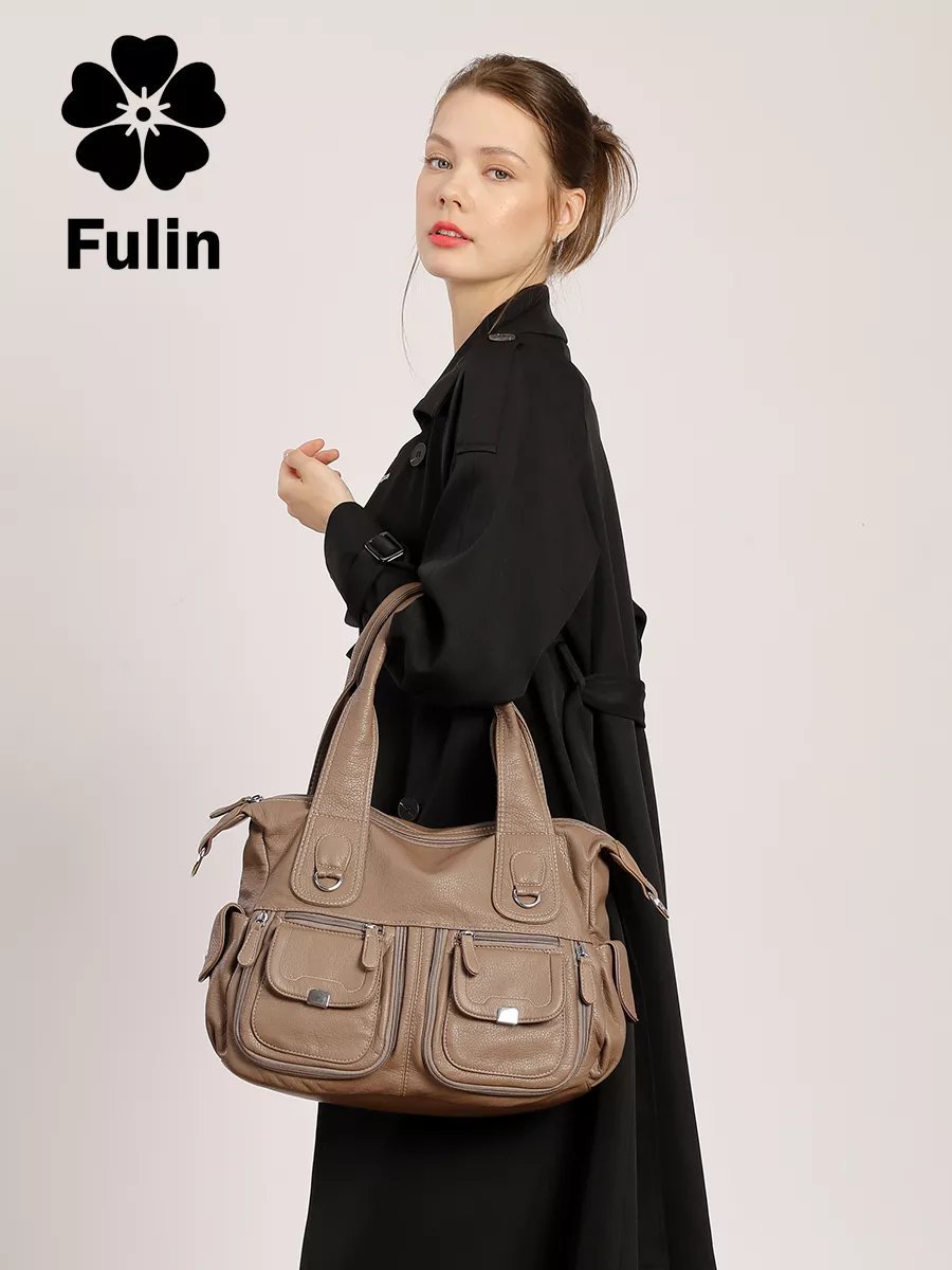 Сумка шоппер Fuling экокожа зеленый купить,NaN