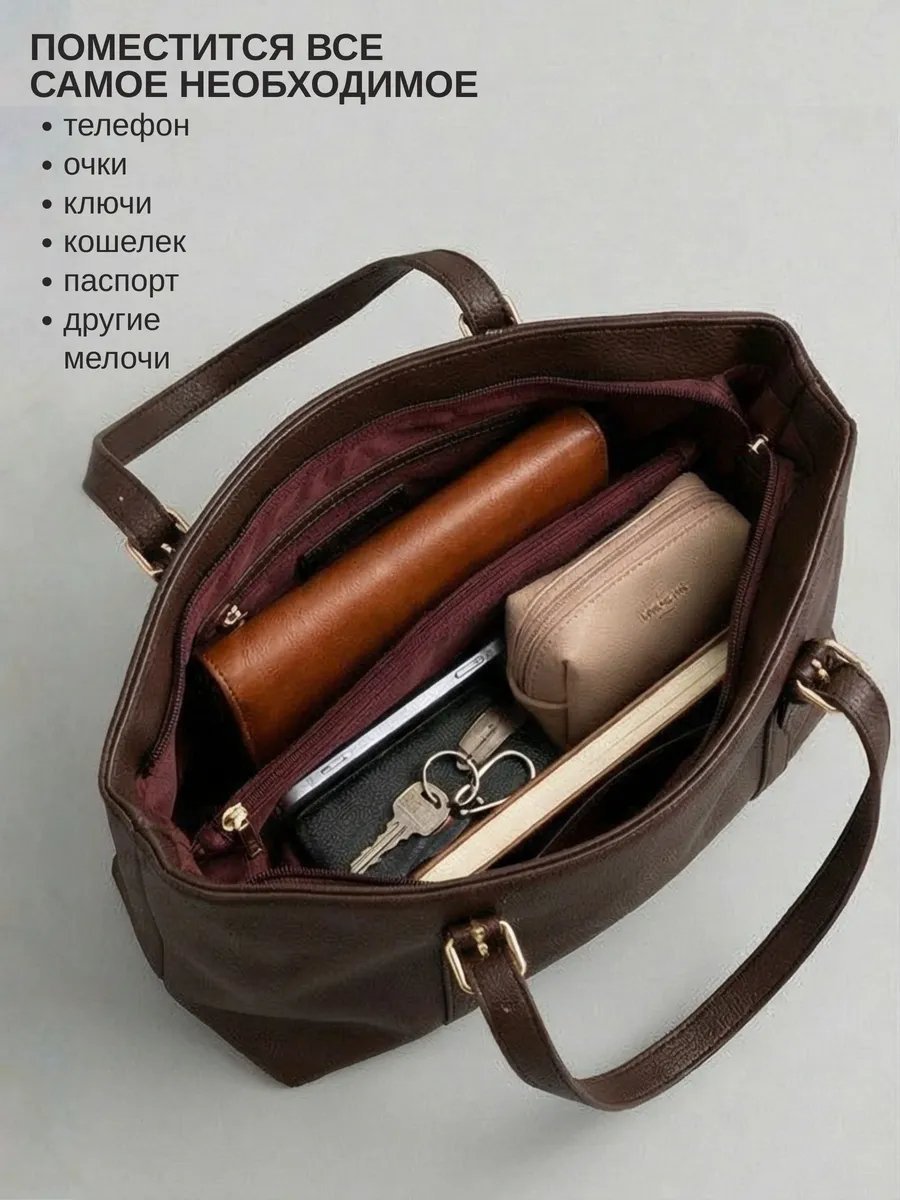 Сумка багет NAARA экокожа коричневый купить,NaN