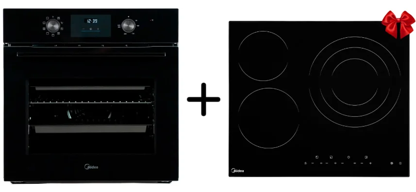 Шкаф духовой Midea MO 67900 GB черный + подарок