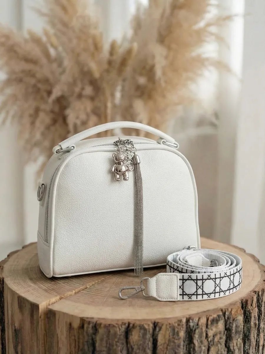 Сумка кросс-боди LETMY экокожа белый купить,NaN